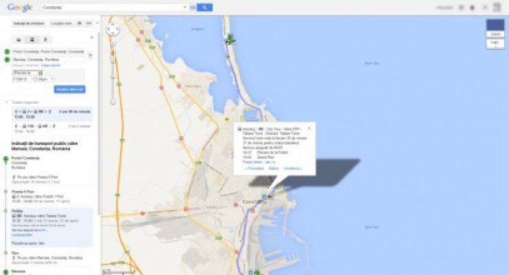 Transportul public din Constanţa, disponibil în Google Maps